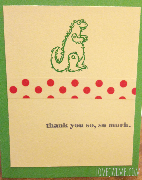 Dinosaur thank you cards #12projects12months