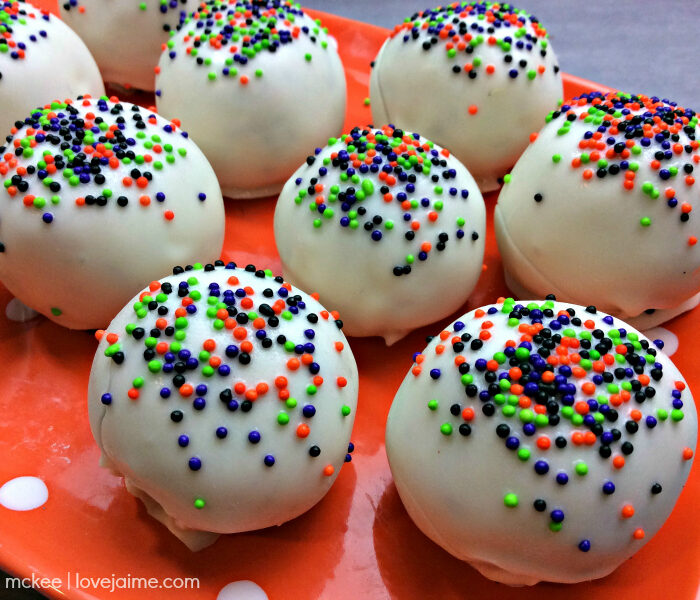Halloween Funfetti Cake Balls