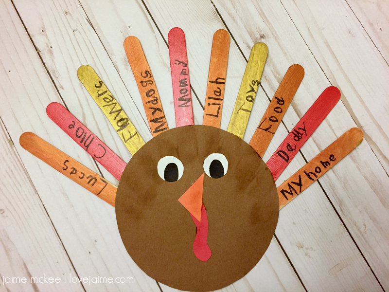Quick and simple Thankful Thanksgiving Turkey Craft for Kids