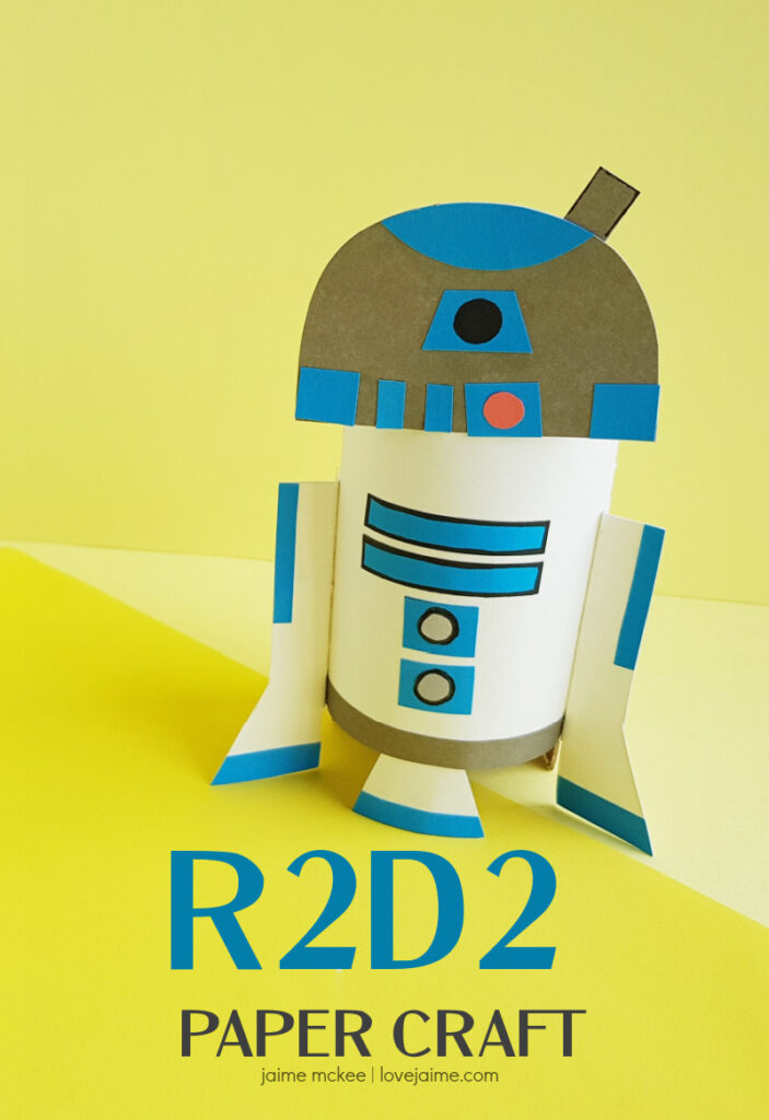 This R2D2 paper craft is a fun way to upcycle empty rolls from paper towels or toilet paper! 