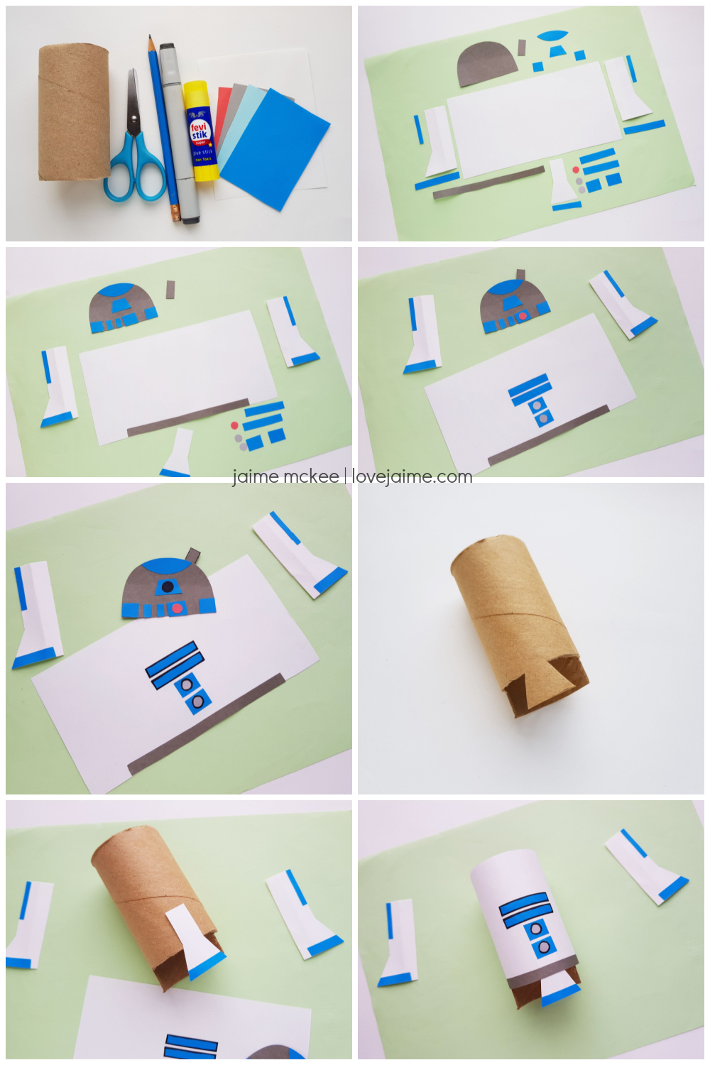 R2D2 Paper craft (using an empty toilet paper roll!)