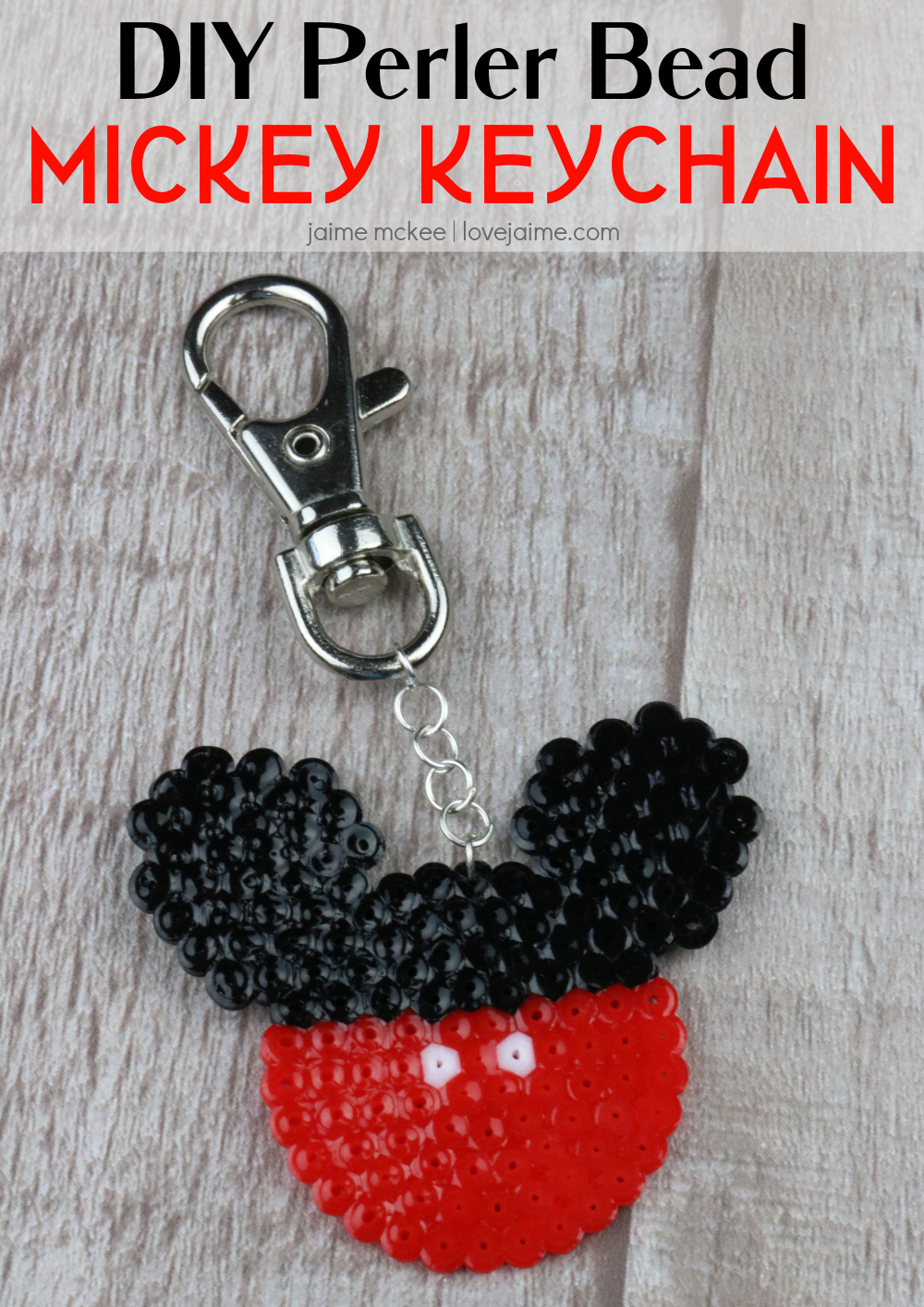 Get crafty with this Perler Bead Mickey Mouse Keychain tutorial