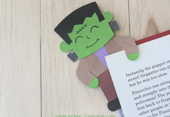 Frankenstein bookmark craft tutorial