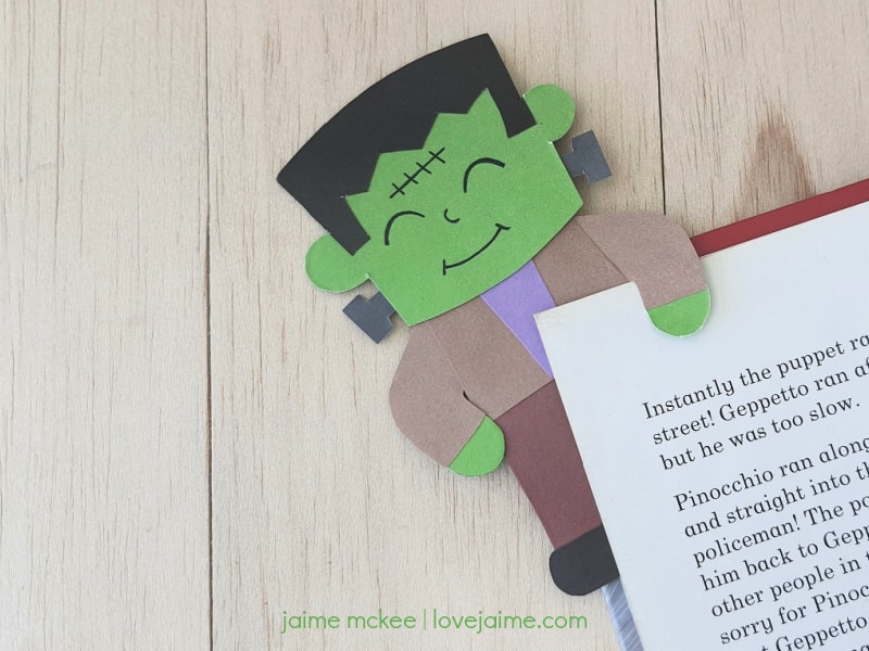 Frankenstein bookmark craft tutorial