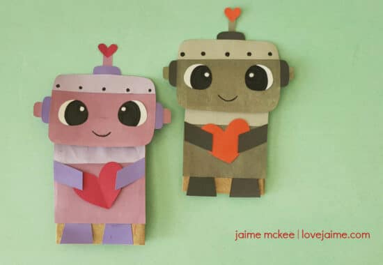 Love Bug Robot Puppets Craft